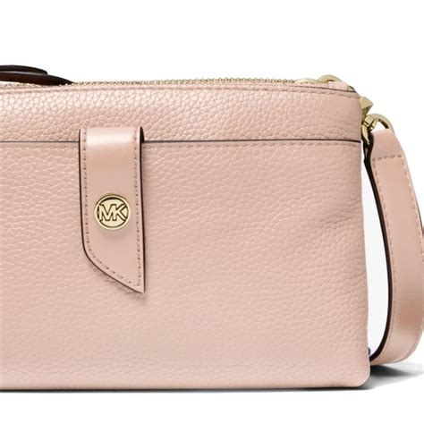 michael michael kors medium pebbled leather double-zip crossbody bag|Michael Kors Crossbody for sale.